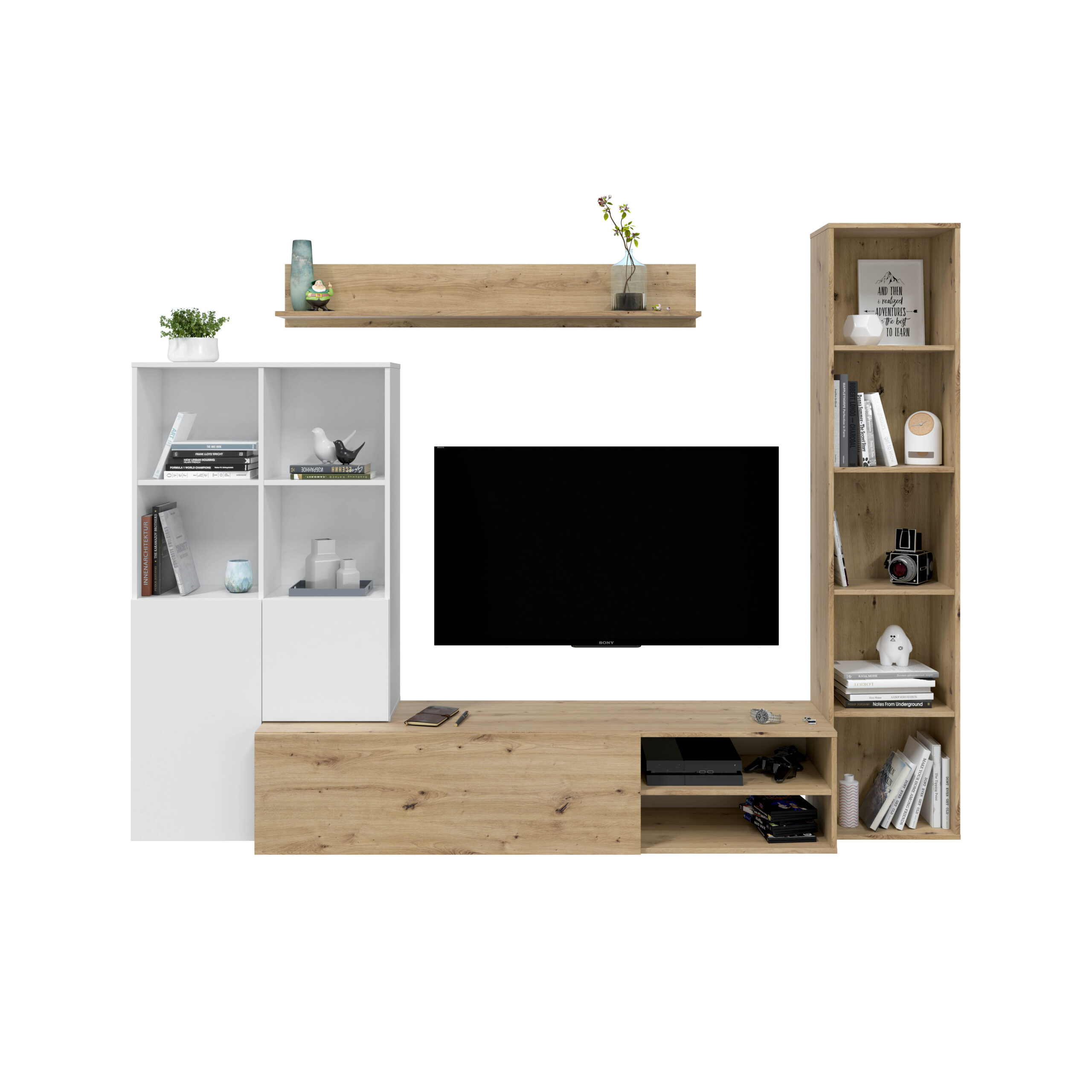 FC2022-FP-016649W FRONTAL +DECO Estante completa Lyra - Image 1