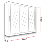 Roupeiro Guzz 3 portas 250cm - Image 4