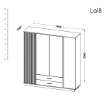 Roupeiro Lamelo 4 portas 196,6cm - Image 4