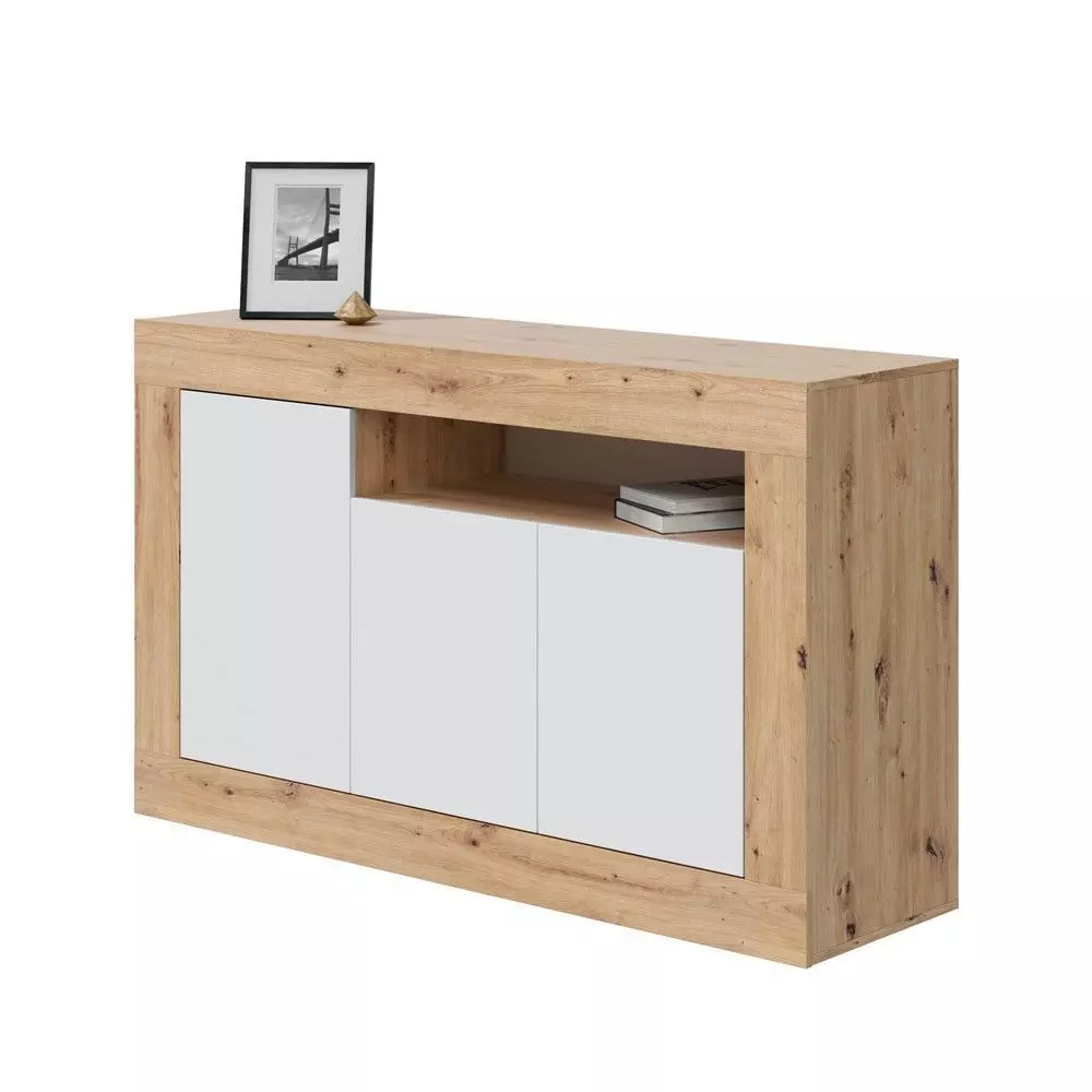 AnyConv.com__aparador-baltik-3-portas-carvalho-nodi-branco-artik-144-x-87-x-42-cm (1) Aparador 3 Portas Baltik - Image 1