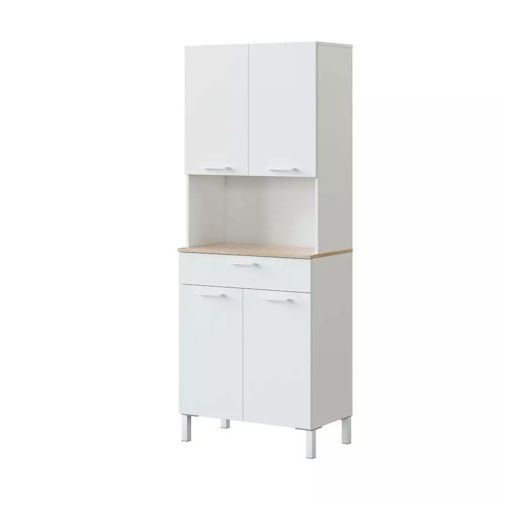 AnyConv.com__armario-de-cozinha-branco-armario-kira-com-espaco-para-micro-ondas-de-72-x-186-x-40-cm (1) Módulo Auxiliar de Cozinha alto - Kira - Image 1