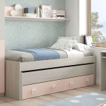 Cama madeira Dupla Infantil + Estante + Gaveta - Nube - Image 2