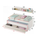 Cama madeira Dupla Infantil + Estante + Gaveta - Elliot - Image 2