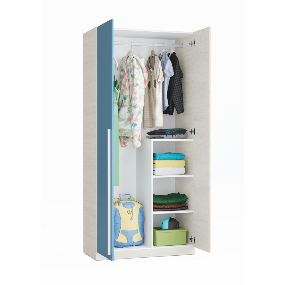 guarda-roupa-juvenil-com-2-portas-wic-azul-90-x-200-x-52-cm (1) Roupeiro Wic Juvenil - Image 1