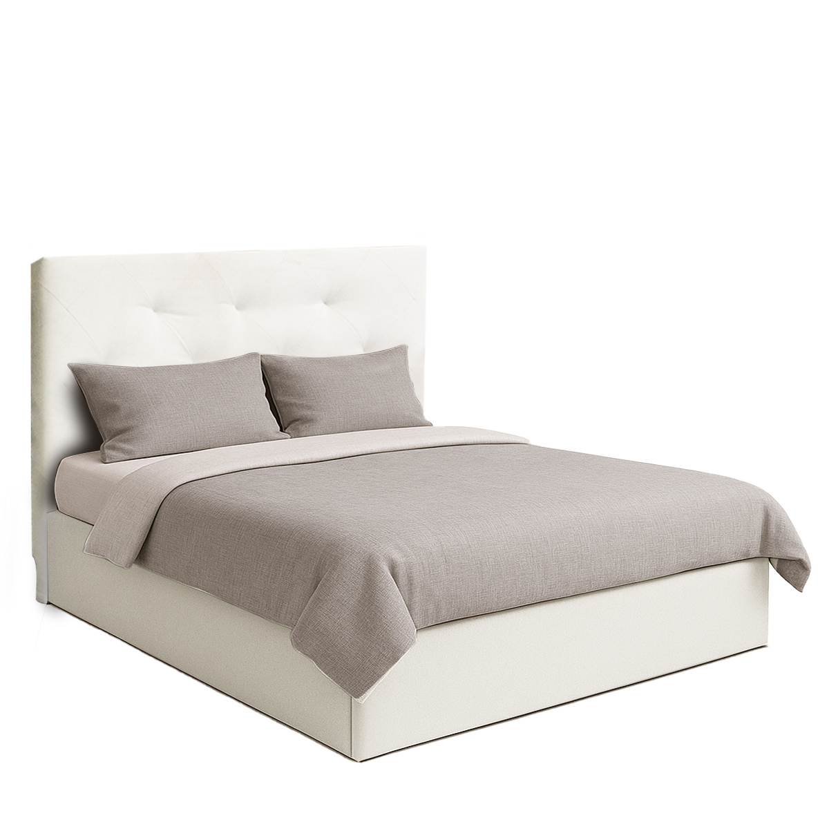 losango 190x150 euro bege1 Cama Estofada Losango -190x140 - Euro Bege - Image 1