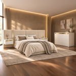 Quarto Olimpo Cama + 2 Mesas de Cabeceira + Comoda