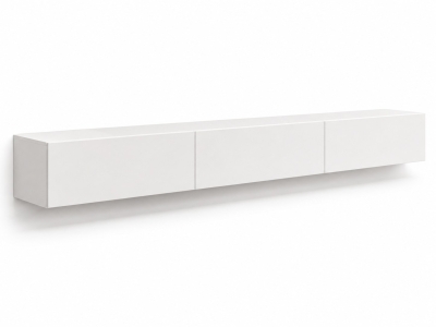 Base TV Logan suspensa em branco mate, 3 portas basculantes